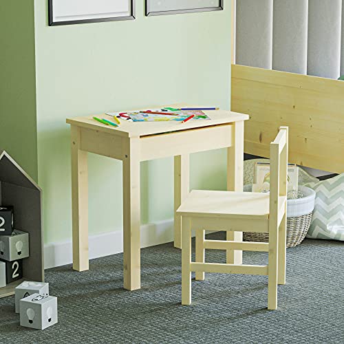 Junior Vida Widder Schreibtisch und Stuhl, Kiefer, Holz, Desk: H 60 x W 39 x L 59-Chair: H 60 x W 34 von Junior Vida