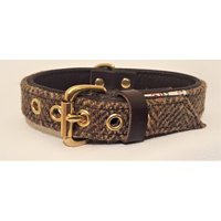 Echtes Green Harris Hundehalsband Aus Tweed Und Braunem Leder Mit Soliden Messingbeschlägen Echtes Green Harris Hundehalsband Aus Tweed Und Braunem Leder Mit Soliden Messingbeschlägen von JunipersLeatherCraft