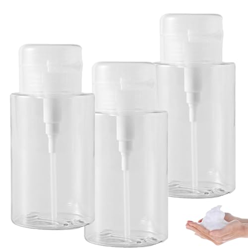 200ml Nachfüllbare Pumpflasche,Transparentes Kosmetik-mit Klappdeckel, Nachfüllbar Container Tragbare Foam Pump Bottle Plastik Pumpflasche (3) von Junjie