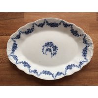 1896 John Maddock & Sons Royal Vitreous Heumann Platter Vitrified China Große Schwere Servierplatte 17 Zoll von JunkQueenJellyBean