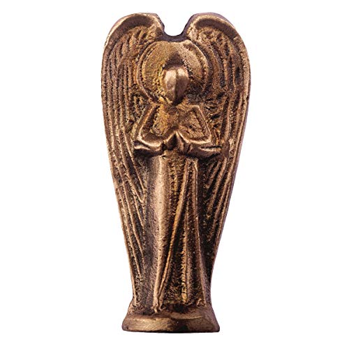 Junker Kirchenbedarf Handschmeichler Engel Figur Bronze Schutzengel Engelfigur Höhe 6cm - auch als Deko Figur geeignet von Junker Kirchenbedarf