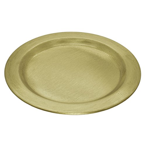 Junker Kirchenbedarf Metall Kerzenteller Kerzenuntersetzer Ø 175mm für Kerzen bis Ø 110mm, Messing Gold-Farben - Handarbeit von Junker Kirchenbedarf