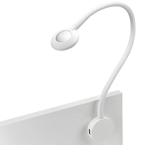 JUNKER Lighting 12 V LED Caravanleuchte LUCE Leseleuchte Bettleuchte mit flexiblem Leuchtenarm, 2x USB Anschlüssen und Touchsensor ohne 33 Watt Trafo von Junker