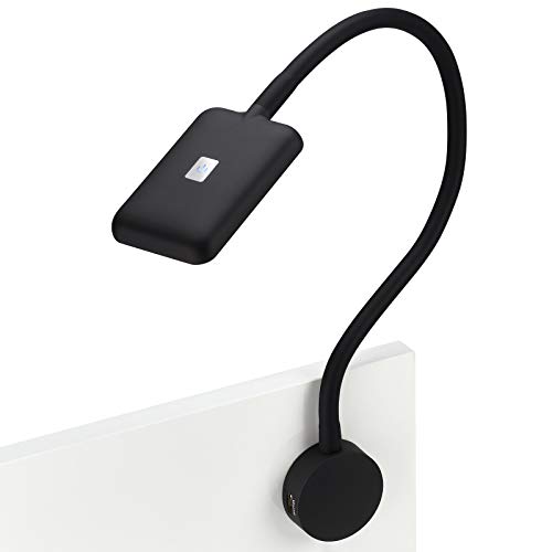 JUNKER Lighting LED Leseleuchte FIORE Möbelleuchte mit flexiblem Leuchtenarm, 2x USB Anschlüssen und Touchsensor 12 V Caravanleuchte Bettleuchte ohne 33 Watt Trafo von Junker