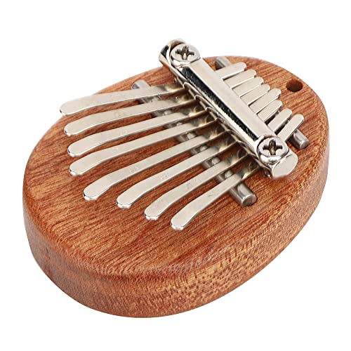Junluck Mini-Daumenklavier, 3 Stile Exquisites Weiß/Holz 8 Tasten Kalimba-Daumenklavier, für Musikspielbeutel-Dekoration(Oval Log) von Junluck