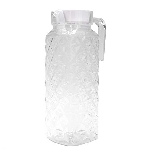 Junlucki Krug Karaffen, Acryl Fall Resistance Wasserkrug mit Deckel, Küchenhaushalt für Saft Tee Getränke(Transparent, 1.1 liters 1-50) von Junlucki