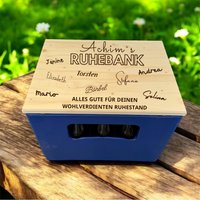 Bierkastensitz, Bierkastendeckel | Personalisiertes Geschenk Rente Mit Persönlicher Gravur Ruhestand Abschied Kollege von Junolie