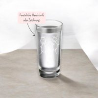 Trinkglas Mit Zeichnung | Personalisiertes Glas Kinderzeichnung Gravur Muttertag von Junolie