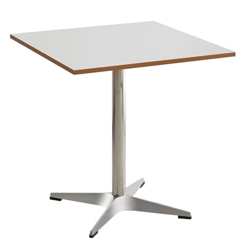 Junpllvic 2er-Set quadratischer Bar-Bistro-Kneipentisch mit Beinen und Sockel aus Edelstahl 304 für Wohnzimmer, Café, Büro, Bistro, Kneipe, Bar, Terrasse, MDF-Platte 80 cm (Silber) von Junpllvic