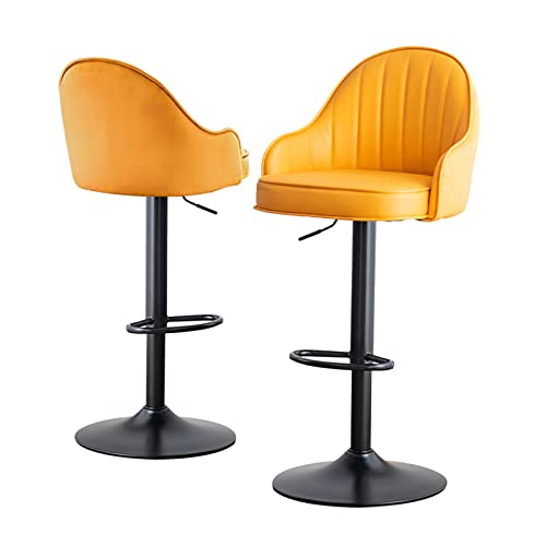 Junpllvic 63~84cm PU Leder gepolstert Barhocker einstellbar drehbar Gas Lift/Stahl Fußstütze & Base Bar Stühle für Küche Counter Island von Junpllvic