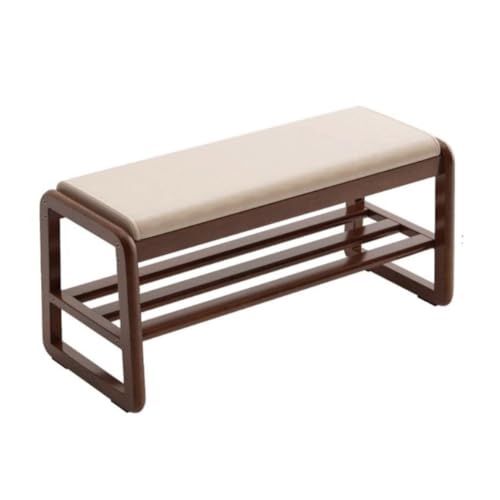 Junpllvic Etagen-Schuhbank aus Massivholz mit Sitzkissen, Flurbank-Organizer, Schuhwechselhocker für den Eingangsbereich, 50/80/100 cm Junpllvic Etagen-Schuhbank aus Massivholz mit Sitzkissen, Flurbank-Organizer, Schuhwechselhocker für den Eingangsbereich, 50/80/100 cm von Junpllvic