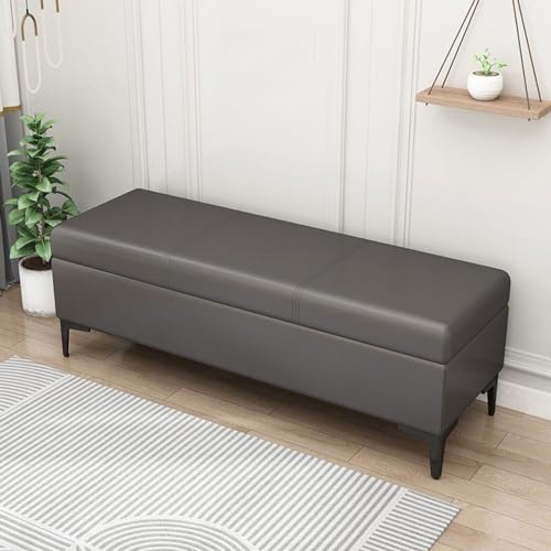 Junpllvic Große Ottomane aus Leder mit Stauraum, Aufbewahrungsbox für Schuhe und Decken am Bettende, bezogene Sofabank mit gepolsterter Sitzfläche, multifunktionaler Fenstersitz-Ottomane Junpllvic Große Ottomane aus Leder mit Stauraum, Aufbewahrungsbox für Schuhe und Decken am Bettende, bezogene Sofabank mit gepolsterter Sitzfläche, multifunktionaler Fenstersitz-Ottomane von Junpllvic