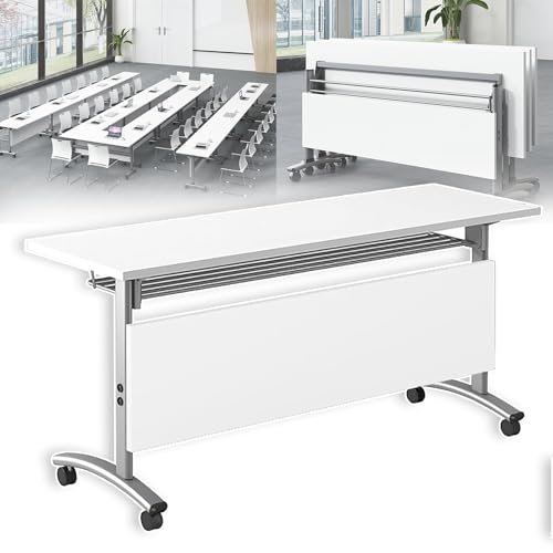Junpllvic Klappbarer Konferenztisch mit Lenkrollen, Langer Seminartisch für Besprechungs- und Konferenzräume, Schulungsräume Junpllvic Klappbarer Konferenztisch mit Lenkrollen, Langer Seminartisch für Besprechungs- und Konferenzräume, Schulungsräume von Junpllvic