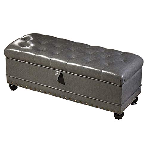 Junpllvic Leder-Aufbewahrungsbänke für den Flur, Holz-Fußhocker, Schrank, Schuhsitz, PU-gepolsterte Bank, Sitzpuff, Stuhl für Eingangsbereich, Wohnzimmer, Schlafzimmer, Bett-Endhocker (grau, 120 x 45 Junpllvic Leder-Aufbewahrungsbänke für den Flur, Holz-Fußhocker, Schrank, Schuhsitz, PU-gepolsterte Bank, Sitzpuff, Stuhl für Eingangsbereich, Wohnzimmer, Schlafzimmer, Bett-Endhocker (grau, 120 x 45 von Junpllvic