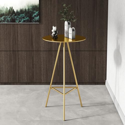 Junpllvic Moderner Frühstücksbartisch aus Eisen mit Fußstütze, Stehtisch für Pub, Bar, Esszimmer, Bistro, Café, Küche, Gold Junpllvic Moderner Frühstücksbartisch aus Eisen mit Fußstütze, Stehtisch für Pub, Bar, Esszimmer, Bistro, Café, Küche, Gold von Junpllvic