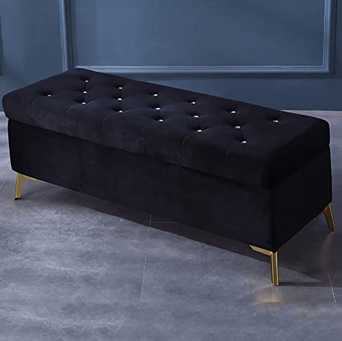 Junpllvic Schuhaufbewahrungsbank, Ottomane, Samt, gepolsterte Aufbewahrungsbank, getufteter Fußhocker, Lift-Top Junpllvic Schuhaufbewahrungsbank, Ottomane, Samt, gepolsterte Aufbewahrungsbank, getufteter Fußhocker, Lift-Top von Junpllvic