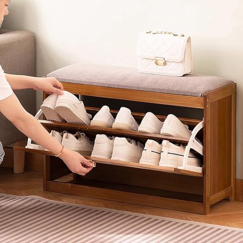 Junpllvic Schuhaufbewahrungsbank aus Massivholz für den Eingangsbereich, Organizer mit Türen, Schuhwechselhockerbank für Flur, Schmutzschleuse, Schrank und Garage Junpllvic Schuhaufbewahrungsbank aus Massivholz für den Eingangsbereich, Organizer mit Türen, Schuhwechselhockerbank für Flur, Schmutzschleuse, Schrank und Garage von Junpllvic