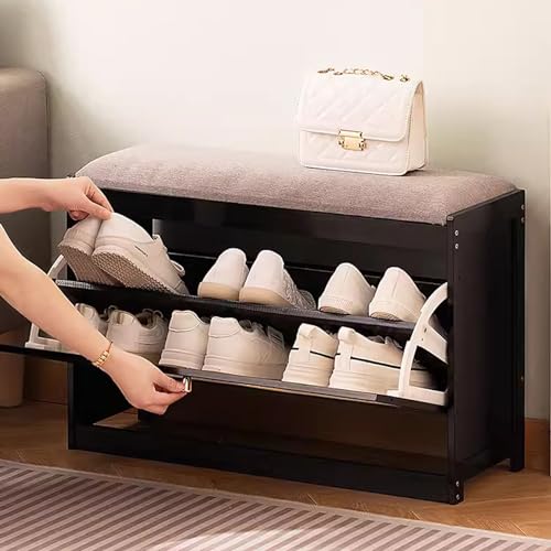 Junpllvic Schuhaufbewahrungsbank aus Massivholz für den Eingangsbereich, Regal-Organizer mit Türen, Schuhwechselhocker für Flur, Schmutzschleuse, Schrank und Garage Junpllvic Schuhaufbewahrungsbank aus Massivholz für den Eingangsbereich, Regal-Organizer mit Türen, Schuhwechselhocker für Flur, Schmutzschleuse, Schrank und Garage von Junpllvic
