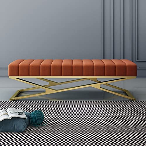 Junpllvic Schuhbank für den Eingangsbereich, gepolsterte Bank mit Aufbewahrungstruhe am Bettende, gepolsterter Sitzhocker mit Metallbeinen, für den Eingangsbereich, Wohnzimmer, Schlafzimmer Junpllvic Schuhbank für den Eingangsbereich, gepolsterte Bank mit Aufbewahrungstruhe am Bettende, gepolsterter Sitzhocker mit Metallbeinen, für den Eingangsbereich, Wohnzimmer, Schlafzimmer von Junpllvic