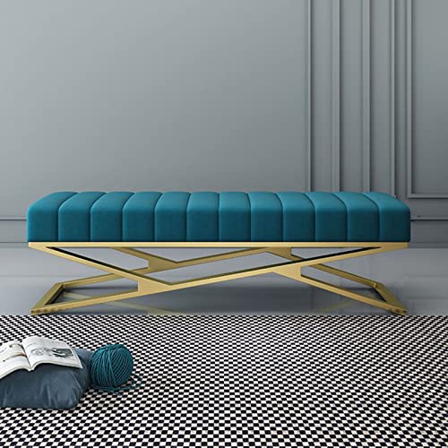 Junpllvic Schuhbank für den Eingangsbereich, gepolsterte Bank mit Aufbewahrungstruhe am Bettende, gepolsterter Sitzhocker mit Metallbeinen, für den Eingangsbereich, Wohnzimmer, Schlafzimmer Junpllvic Schuhbank für den Eingangsbereich, gepolsterte Bank mit Aufbewahrungstruhe am Bettende, gepolsterter Sitzhocker mit Metallbeinen, für den Eingangsbereich, Wohnzimmer, Schlafzimmer von Junpllvic