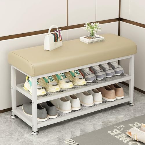 Junpllvic Schuhregal für den Flur mit gepolsterter, moderner Polsterbank, Schuhaufbewahrungsbank zur Innendekoration, für Wohnzimmer, Flur, Schlafzimmer und Veranda. Junpllvic Schuhregal für den Flur mit gepolsterter, moderner Polsterbank, Schuhaufbewahrungsbank zur Innendekoration, für Wohnzimmer, Flur, Schlafzimmer und Veranda. von Junpllvic