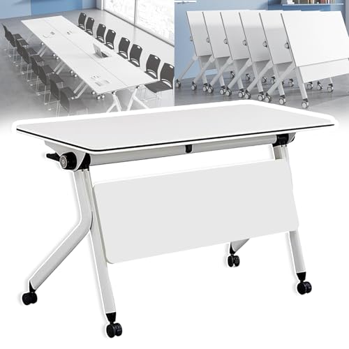 Klappbarer rechteckiger modularer Konferenztisch mit Rollen, großer rechteckiger Besprechungs-, Seminar- und Konferenz-Schulungsraumtisch Klappbarer rechteckiger modularer Konferenztisch mit Rollen, großer rechteckiger Besprechungs-, Seminar- und Konferenz-Schulungsraumtisch von Junpllvic