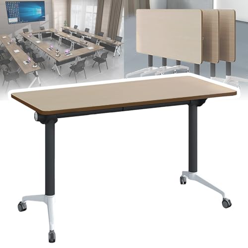 Klappbarer rechteckiger modularer Konferenztisch mit Rollen, großer rechteckiger Besprechungs-, Seminar- und Konferenz-Schulungsraumtisch Klappbarer rechteckiger modularer Konferenztisch mit Rollen, großer rechteckiger Besprechungs-, Seminar- und Konferenz-Schulungsraumtisch von Junpllvic