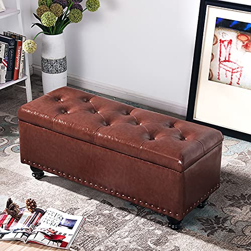 Ottomane mit Stauraum aus Kunstleder, Fußbank aus Pu-Leder mit Stauraum, Moderne Fußhocker für das Wohnzimmer im Schlafzimmer, multifunktional Ottomane mit Stauraum aus Kunstleder, Fußbank aus Pu-Leder mit Stauraum, Moderne Fußhocker für das Wohnzimmer im Schlafzimmer, multifunktional von Junpllvic