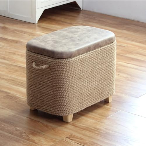 Pouf-Ottomane mit Stauraumbank – gepolsterter Sitz, klappbarer Fußhocker mit Deckel, ideale Fußstütze für Eingangsbereich, Wohnzimmer, Küche, Schlafzimmer, Flur – vielseitiges Akzentmöbelstü von Junpllvic