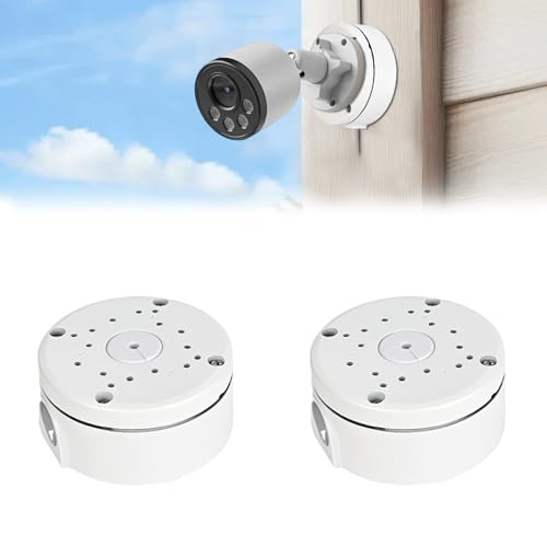 2 Stück Kamera-Anschlussdose, Wasserdichte Verbindungsdose für Überwachungskamera, Halbkugelförmige Montagebox, Outdoor Kamera Zubehör von Junrvivy