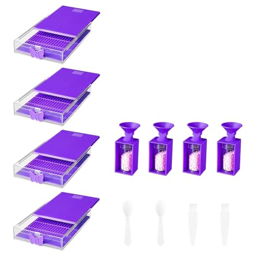 Junterone 12er-Pack Stapelbare Trabricks-Diamant-Kunsttabletts mit Deckel, Diamant-Malerei-Kunst-Sets für Erwachsene zum Selbermachen Von Kunsthandwerk B von Junterone