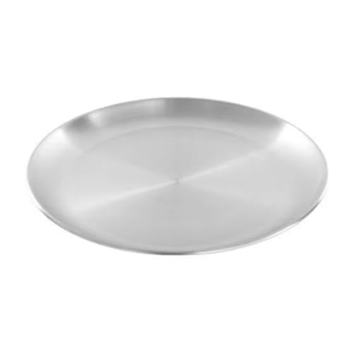 Junterone 14 cm Edelstahl-Knochen-Spuckschale, Silbernes Flaches Tablett, Metall-Essscheibe, Runder Teller, Dessert-Geschirr von Junterone