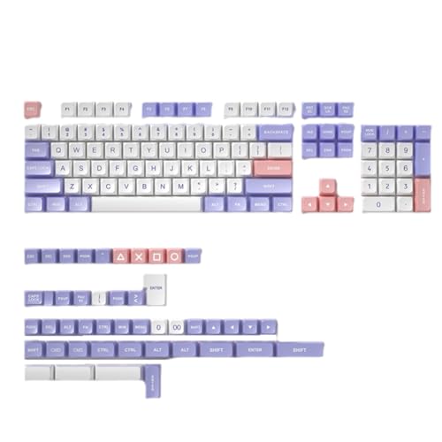Junterone 150 Tasten PBT-Tastatur Double-Shot Keycaps DSA PBT Profil Keycaps für Cherry-MX-Schalter mechanische Tastatur A von Junterone
