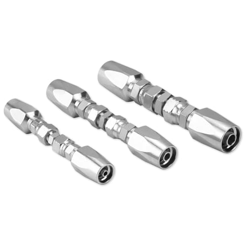 Junterone 3-Teiliges, Wiederverwendbares Hydraulik-Fittings, 1/4, 3/8, 1/2 Innendurchmesser, Wiederverwendbares Hydraulikschlauch-Reparaturset Vor Ort von Junterone