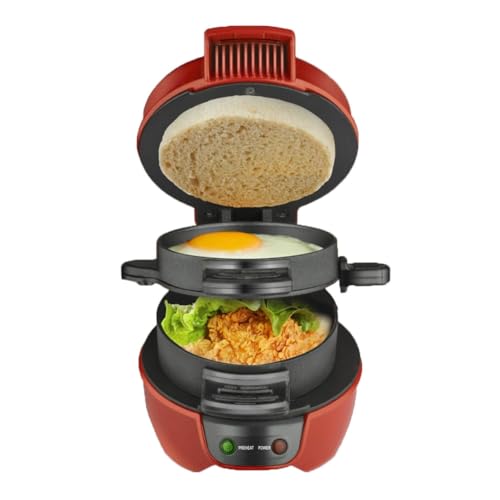 Junterone Burgerpresse, Hamburger-Patty-Maker, Antihaftbeschichtet, Multifunktional, für Hamburger, Omelett, Steak, Frühstück, Sandwich, Maschine, EU-Stecker, Langlebig, Einfach zu Bedienen von Junterone