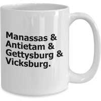 Civil War Schlachten Manassas Antietam Gettysburg Vicksburg Kaffeetasse von JuntoTees