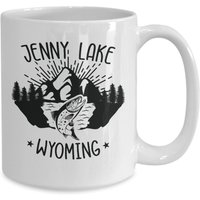 Jenny Lake Wyoming Tetons Grand Teton National Park Kaffeetasse von JuntoTees