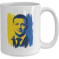 Ukraine Präsident Wolodymyr Zelensky Kaffeebecher von JuntoTees
