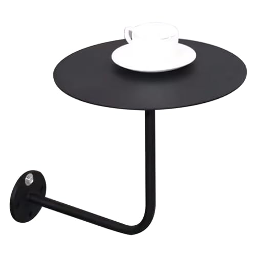Runder Bartisch an der Wand montierter schmiedeeiserner Tisch L-Typ-Bistro-Pub-Tisch Esstisch Küchenschreibtisch Kaffee-/Cocktail-Getränketisch Sofa-Beistelltisch Metall Beistelltisch den Außenbereich von Junvstor