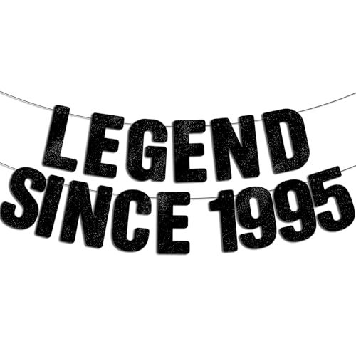 Vorbespannte Legende seit 1995 – schwarzes Glitzer-Banner, Party-Dekorationen für Sie und Ihn, lustiges Geschenk zum 30. Geburtstag Vorbespannte Legende seit 1995 – schwarzes Glitzer-Banner, Party-Dekorationen für Sie und Ihn, lustiges Geschenk zum 30. Geburtstag von JunyRuny