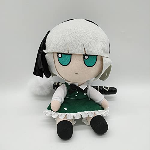 Kawaii Anime Fumo Plüschtierpuppe, Cartoon Komeiji Satori Youmu Konpaku Weich Gefülltes Kissen Kindergeburtstagsgeschenk Weißes Haar von JunziWing