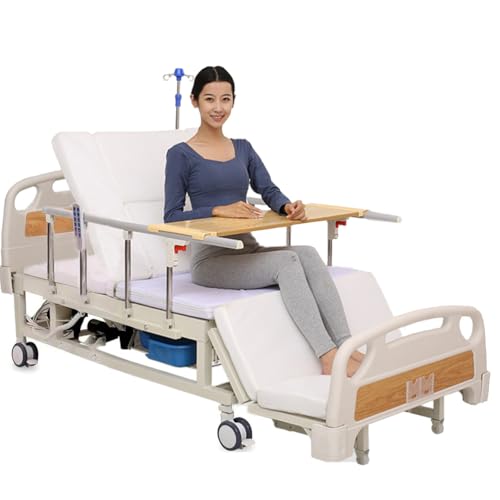 Juodkeo 10 Funktionen voll elektrisch verstellbares Krankenhausbett, Bett auf der Intensivstation, seitlich kippbar, Infusionsstange leise Räder, 300 kg Belastung,Sponge mattress Juodkeo 10 Funktionen voll elektrisch verstellbares Krankenhausbett, Bett auf der Intensivstation, seitlich kippbar, Infusionsstange leise Räder, 300 kg Belastung,Sponge mattress von Juodkeo
