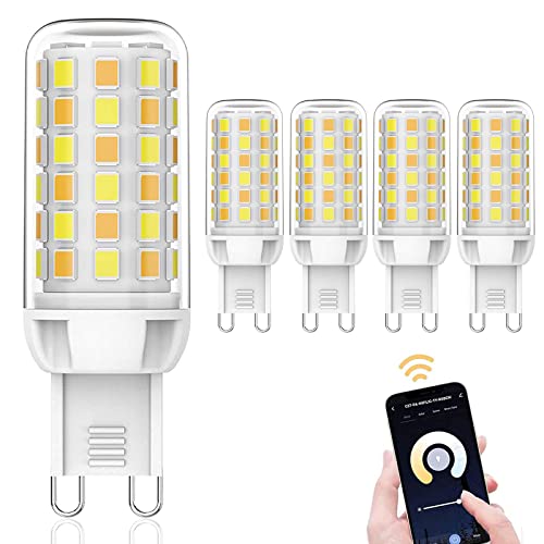 Juodkeo G9 LED Smart Leuchtmittel, Kompatibel mit Alexa und Google Assistant, App und Sprachsteuerung, WiFi LED-Leuchtmittel, Dimmbar, Timmbar Warmweiß bis Kaltweiß, 3 W (40 W Halogen Äquivalent) (5) von Juodkeo