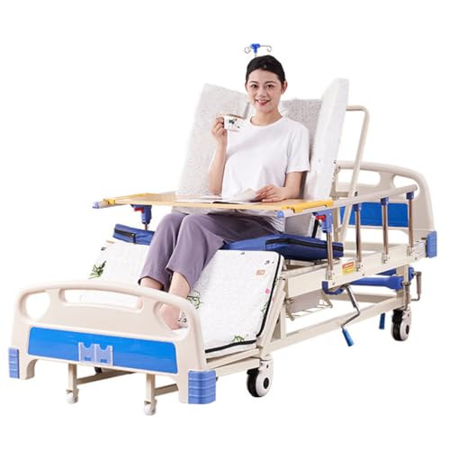 Juodkeo Multifunktionales Premium-Elektro-Krankenhausbett für zu Hause - 10 Funktionen, 5-Zoll verriegelbare Rollen, Motorsteuerung & Zentralverriegelungssystem,Manual von Juodkeo