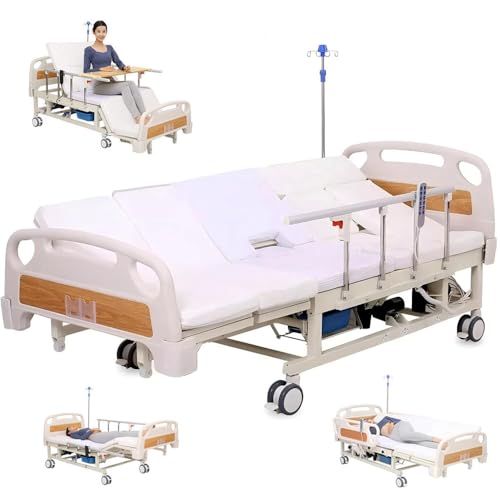 Juodkeo Premium-Krankenhaus-Medizinisches Bett für zu Hause - 10 Funktionen Voll-Elektro, 5-Zoll verriegelbare Rollen, Seitenneigung, bis 250kg Last,Electric Juodkeo Premium-Krankenhaus-Medizinisches Bett für zu Hause - 10 Funktionen Voll-Elektro, 5-Zoll verriegelbare Rollen, Seitenneigung, bis 250kg Last,Electric von Juodkeo