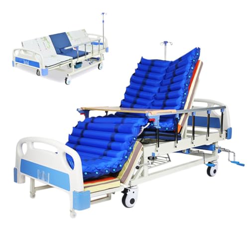 Juodkeo Verstellbares manuelles medizinisches Krankenhausbett, 10 Funktionsbetten mit Matratze und Infusionsständer - 5-Zoll-Feststellrollen, bis zu 250 kg Belastung,Air mattress Juodkeo Verstellbares manuelles medizinisches Krankenhausbett, 10 Funktionsbetten mit Matratze und Infusionsständer - 5-Zoll-Feststellrollen, bis zu 250 kg Belastung,Air mattress von Juodkeo