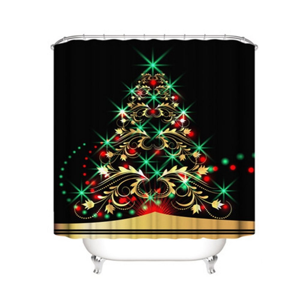 Gardine Weihnachts-Duschvorhang für Badezimmer, dekorativer, Juoungle von Juoungle