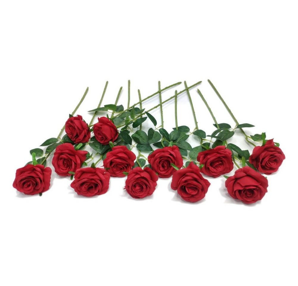 Kunstblumenstrauß 12 Stück künstliche Rose Seidenrosenstrauß, künstliche Blumen Roses, Juoungle von Juoungle