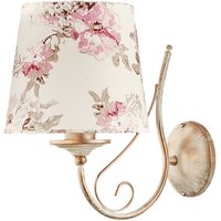 Florale Wandlampe CRINE Shabby Gold Weiß Leuchte von Jupiter