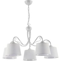 Hängelampe Weiß Stoff Ø80cm LOCOLA Esszimmer 5xE27 von Zaklad Wielobranzowy Export-Import-Jupiter